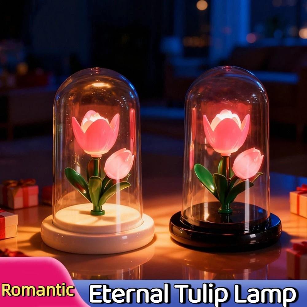 with Lampshade LED Flower Light Romantic Tulip Night Light Sleeping Lamp  Wedding Decor