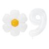 White Daisy Flower Foil Balloons with 32inch 0-9 Number Balloon Kids Birthday Party Decorations Baby Shower Air Globos INS Hot