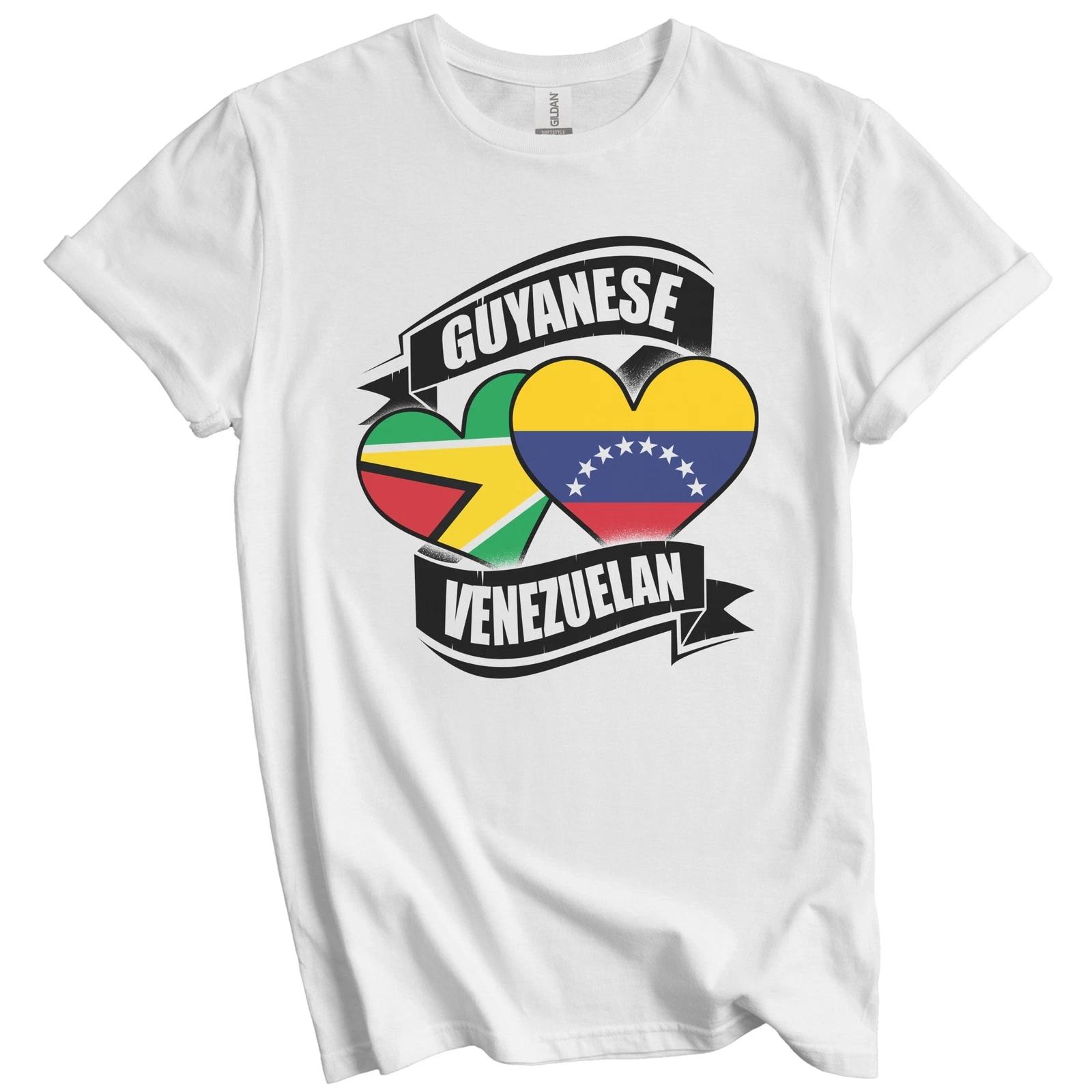 Guyanese Venezuelan Hearts Guyana Venezuela Flags T-Shirt S