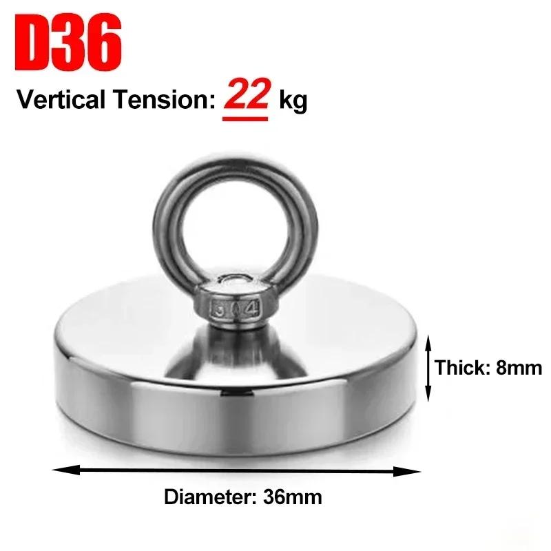 Super Strong Magnets Set Neodymium N52 Hook with Countersunk Hole Eyebolt Magnetic Hooks Salvage Searcher Fishing Magnet Kit