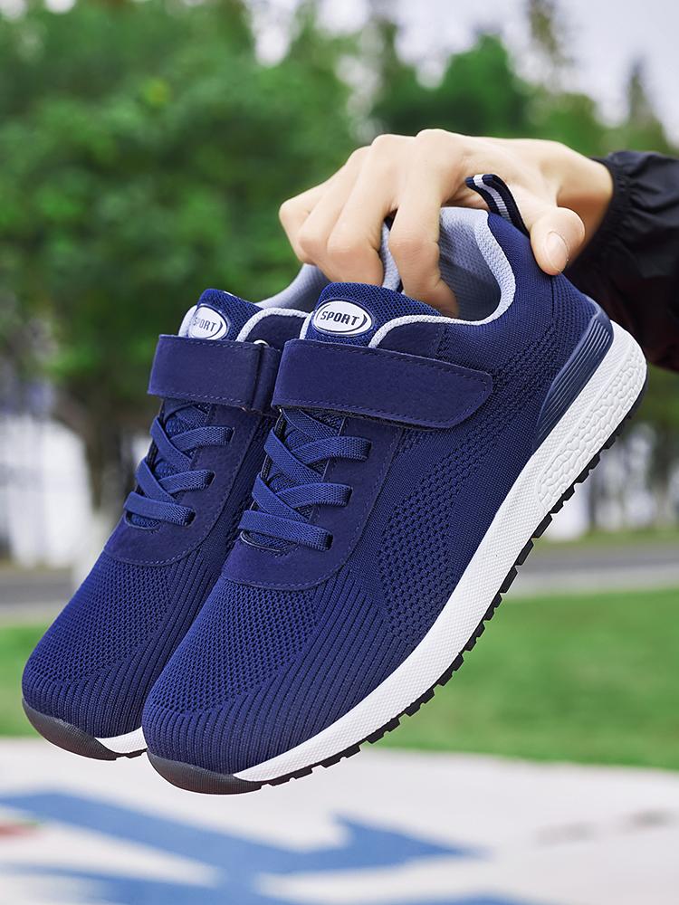 Cheap Women's Shoes Women's Flying Woven Mesh Breathable Mother's Shoes Non Slip Soft Soled Men