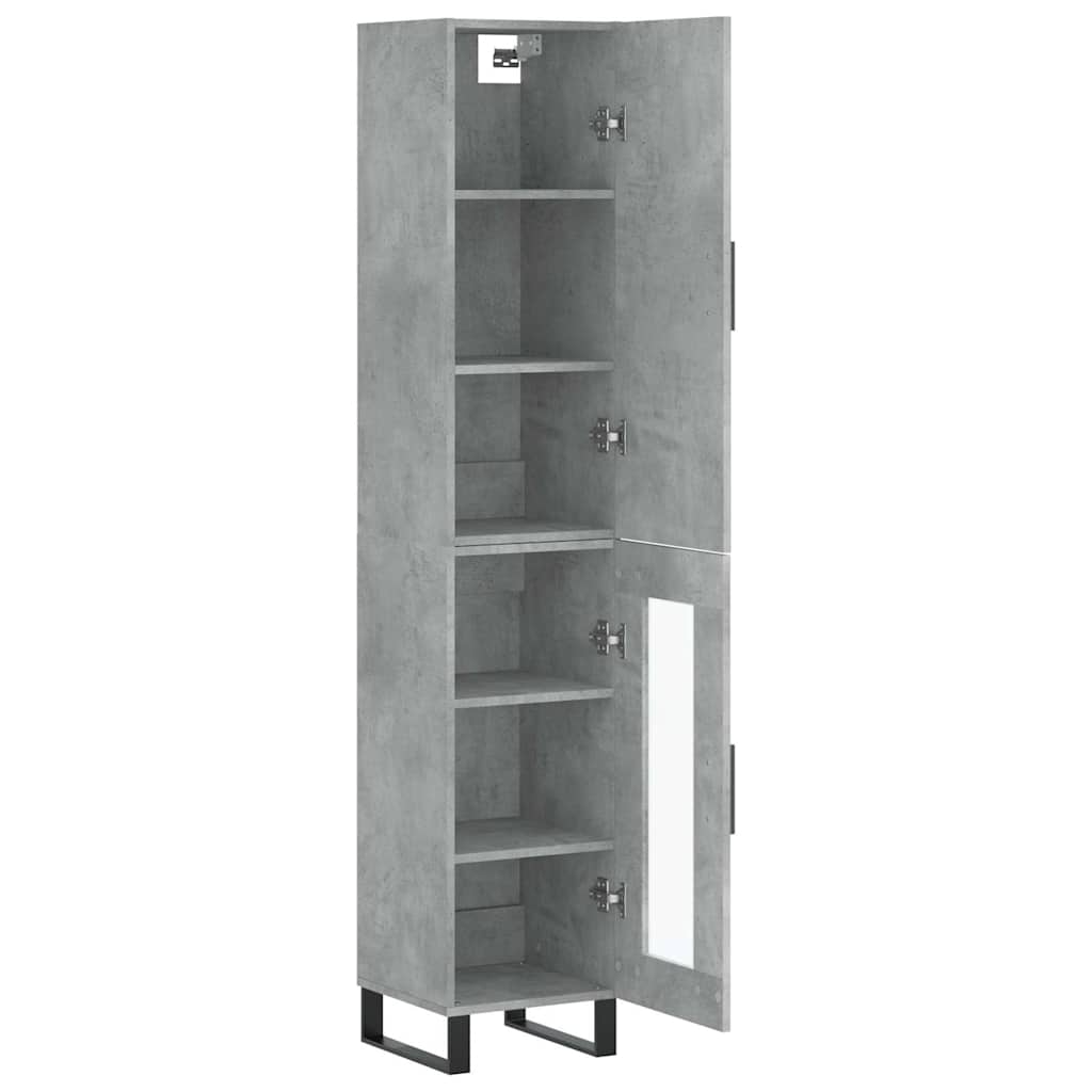 Highboard Concrete Grey 34.5 x 34 x 180 cm Particleboard