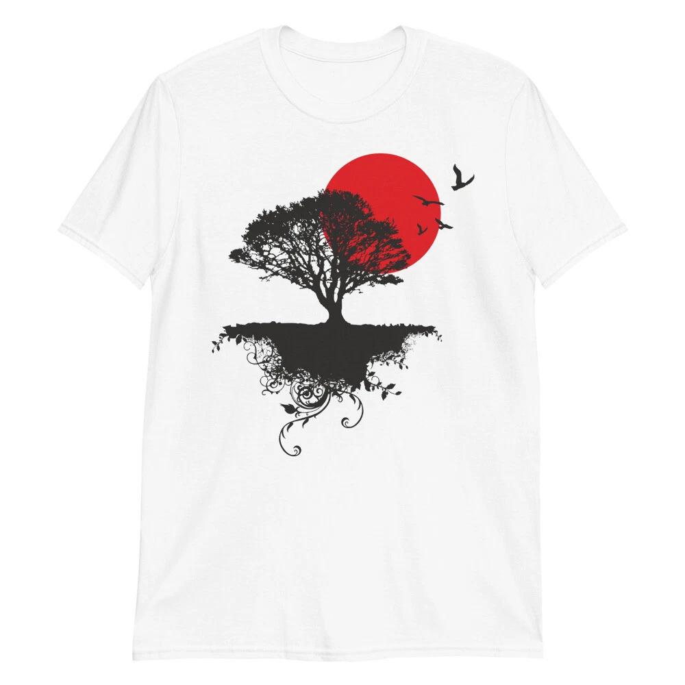Serene Life Zen Tree  Red Rising Sun Nature Short-Sleeve Unisex Children s Children s T  Children s T-shirt 130