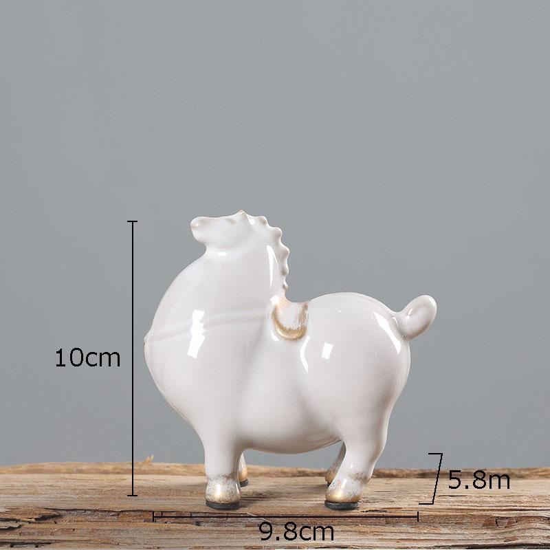 Minimalist Fat Horse Statue Room Aesthetics Ornaments Horse Ceramic Sculpture Living Room Decoration Crafts Vintage Home Decor