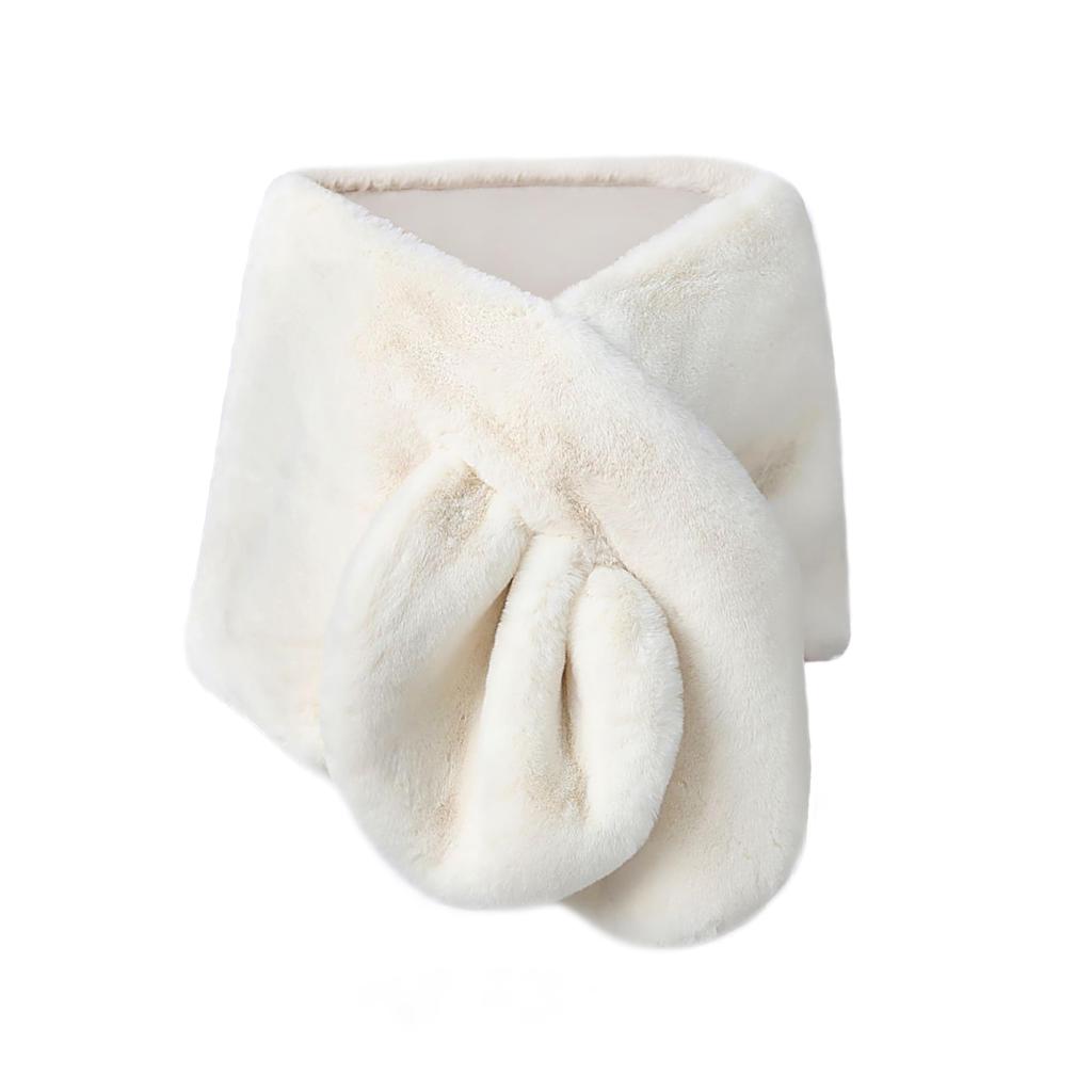 Muzhilun Elegantní kožešinová šála z umělé kožešiny Nádherná a módní šála pro a Teplá umělá kožešina Recepční dárek Štóla, Teplá, Silná, Velká, Šála, Pro chladné počasí, Dámská