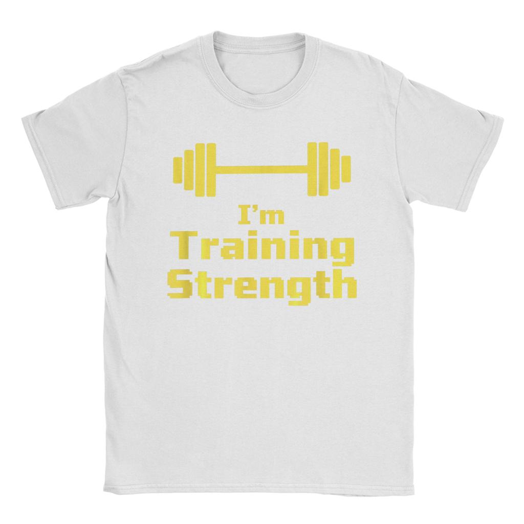 Im Training Strength Barbell Fitness Weightlifting Wellness T Shirt Summer Pure Cotton T Shirts For Couple Popular Tshirt