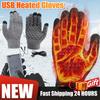 Winter Heated Gloves USB Electric Heating Gloves Heated Knitted Gloves Touch Screen Full Finger Gloves Thermal Knitting Mitts