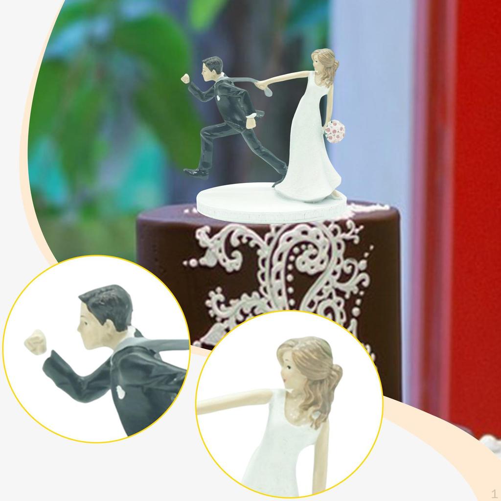 Bride Groom Figurine Wedding Cake Topper Accessory Craft Couple Statue Ornament