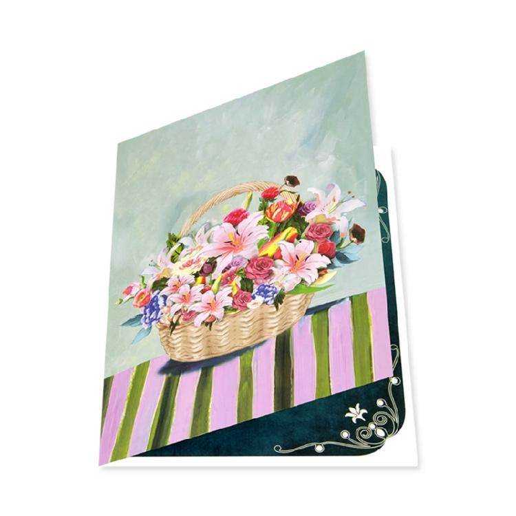3D Greeting Card with Color Butterfly/Flower Busket Theme Optional for Birthdays, Anniversaries, and Holidays