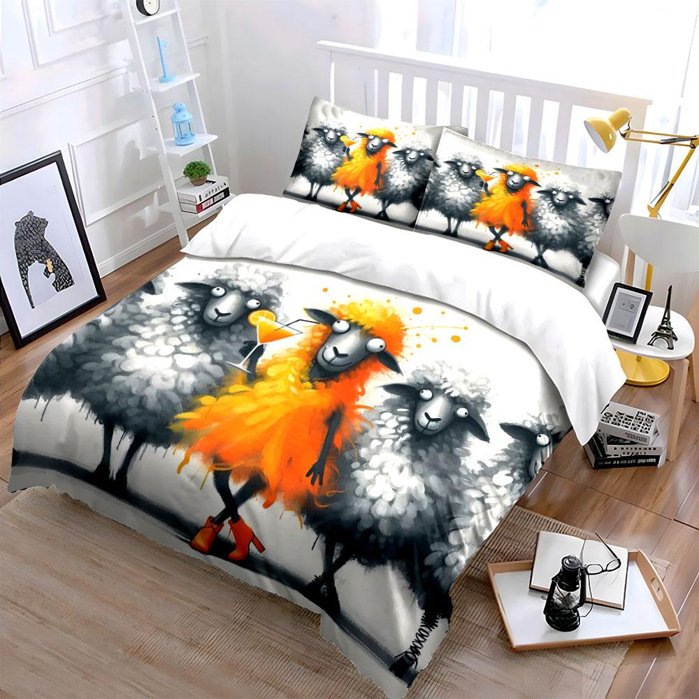 Radiant sheep in spotlight. Bedding sets Duvet covers Pillowcases(1* Duvet Cover 2* Pillowcases without duvet insert)