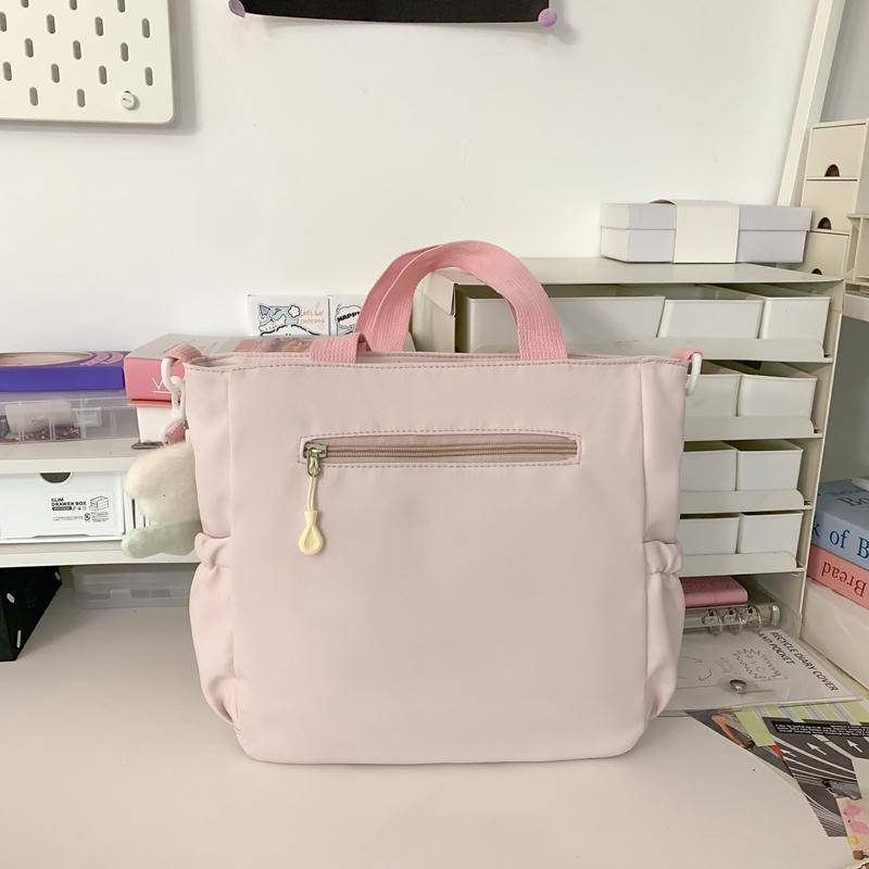 Student Large Capacity Crossbody Bag Color Block Girl Shoulder Bag Book Bag Handbag