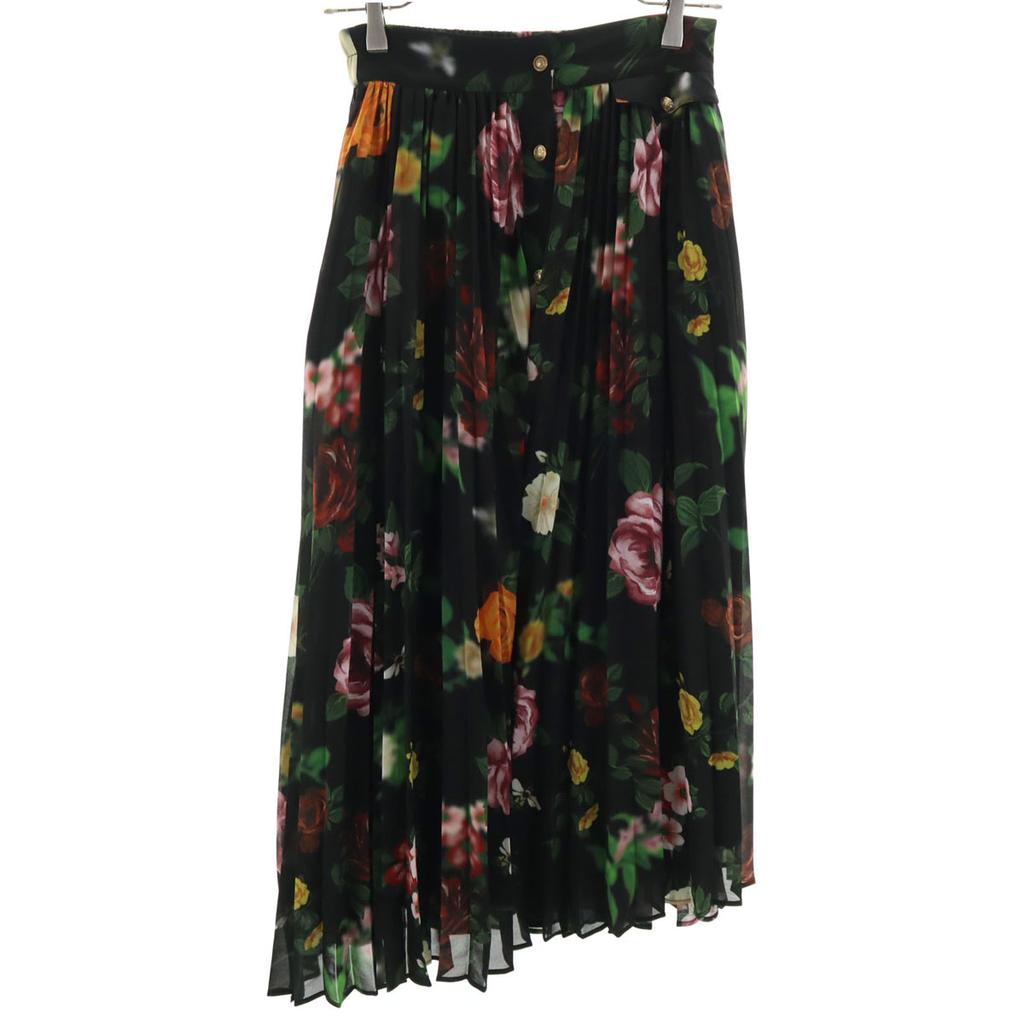 AMERI UNDRESSED Floral Long length Siwon Pleated skirt Black Women Used