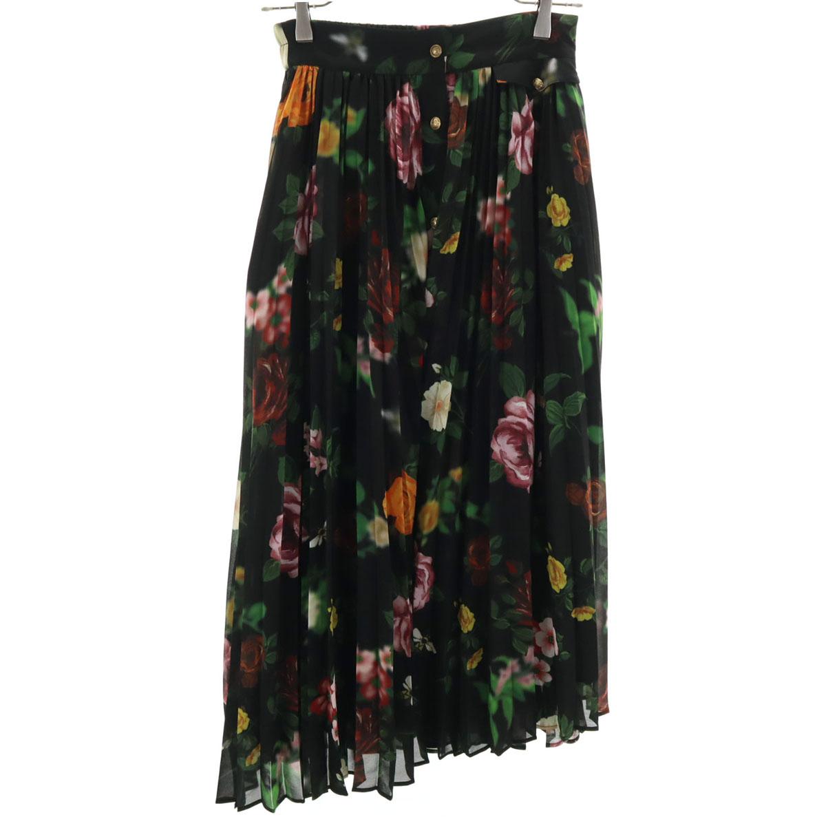 

AMERI UNDRESSED Floral Long length Siwon Pleated skirt Black Women Used