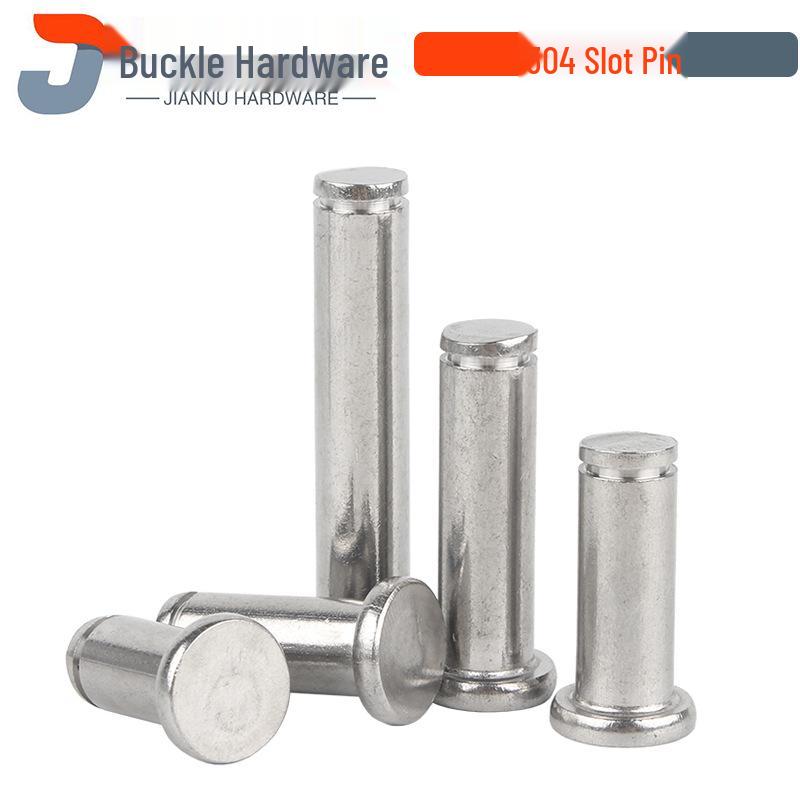 

304 Stainless Steel Grooved Pin Shaft: M3-M16 Flat Head Positioning Spring Pin Φ14*60 (0.05) - 1000pcs/bag