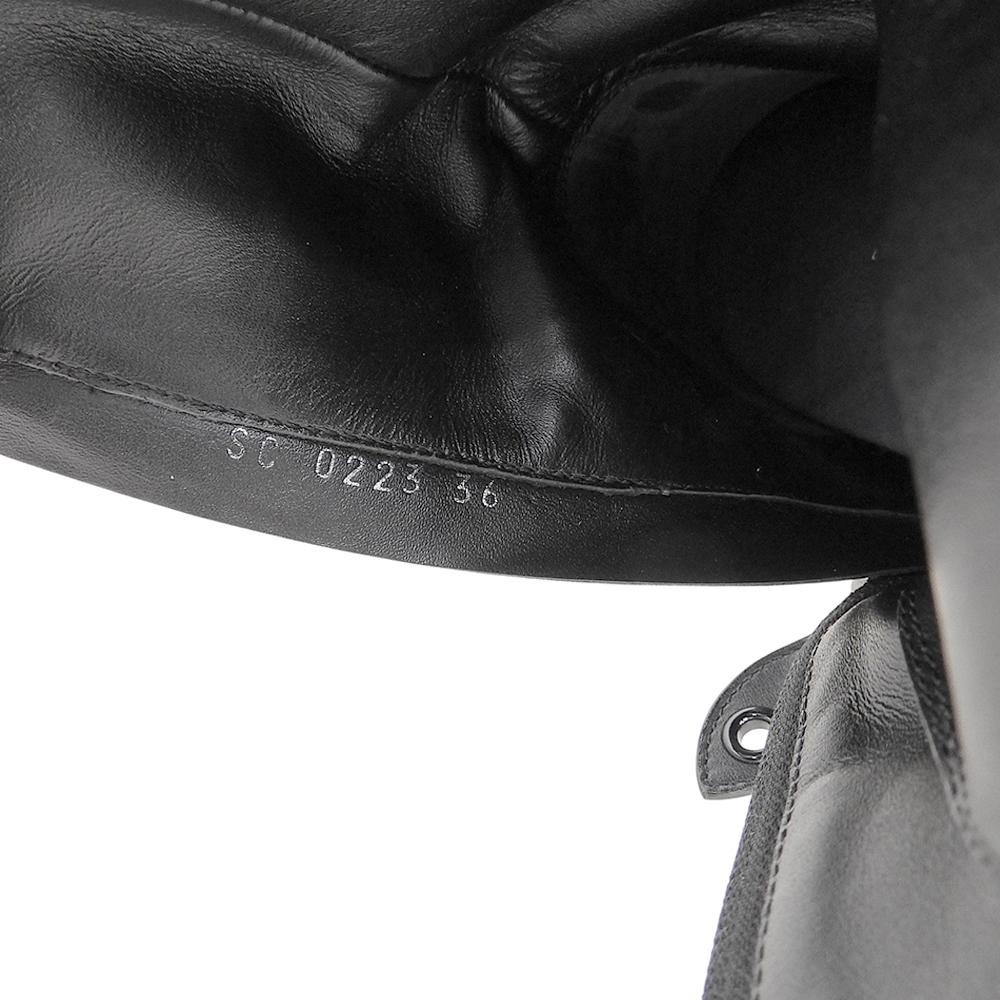 LOUIS VUITTON Ruby Line Calf Leather LV Circle Side Zip Ankle Boots Women's Black Size 36 Made in 2023 SC0223 shoes 36 blackUsed