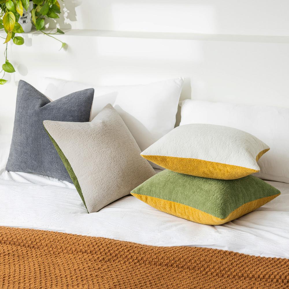 Boho Style Contrast Pillow Living Room Sofa Soft Cloud Velvet Cushion Pillow Model Room Decoration