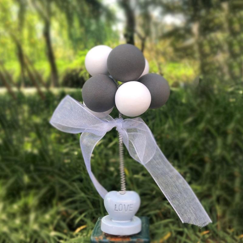 Colorful Car Interior Decor Shaking Head Spring Balloon Shaped Ornaments Gift Toy