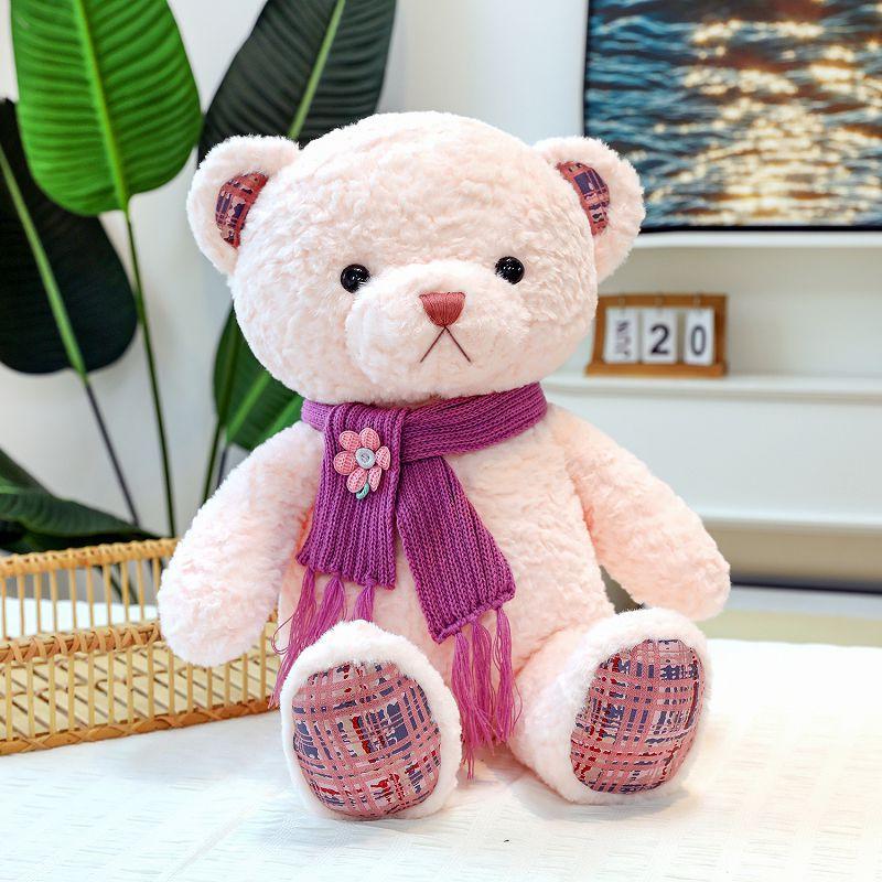 

Красочная кукла-мишка, кукла-обнимашка, плюшевая игрушка, подарок на день рождения для девочки, кукла 45cm（0.38kg） розовый