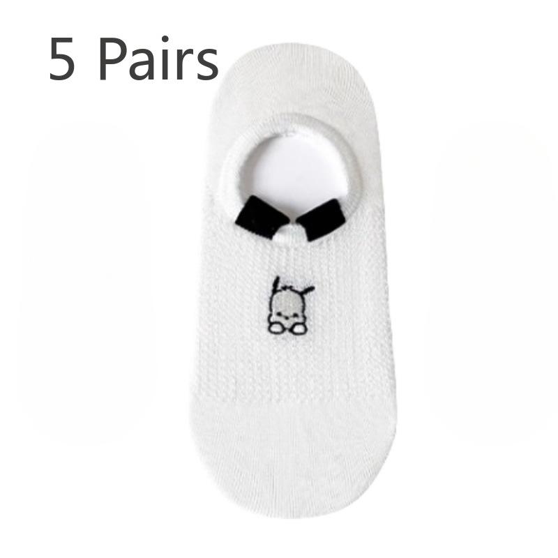 

5 Pairs of Women s Spring and Summer New Invisible Pure Cotton Breathable Heel Short Boat Socks 5 Pairs чистый белый