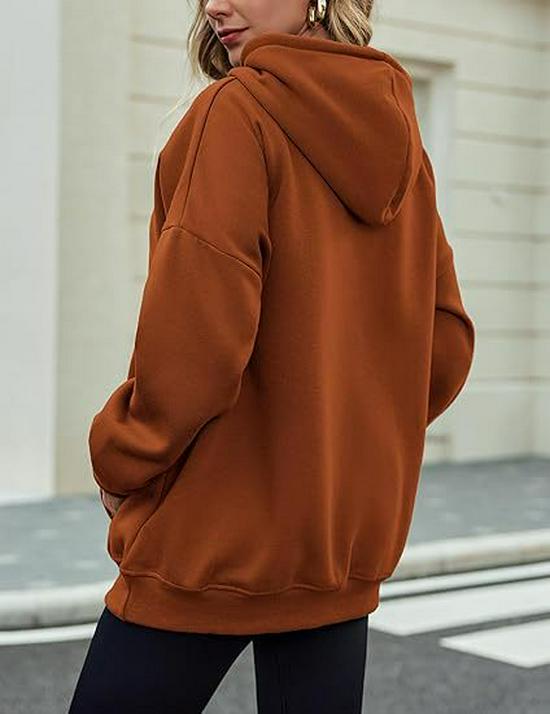 Plus Size Women's Solid Color Drop Shoulder Hooded Sweatshirt with Plus Velvet - Autumn/Winter Collection