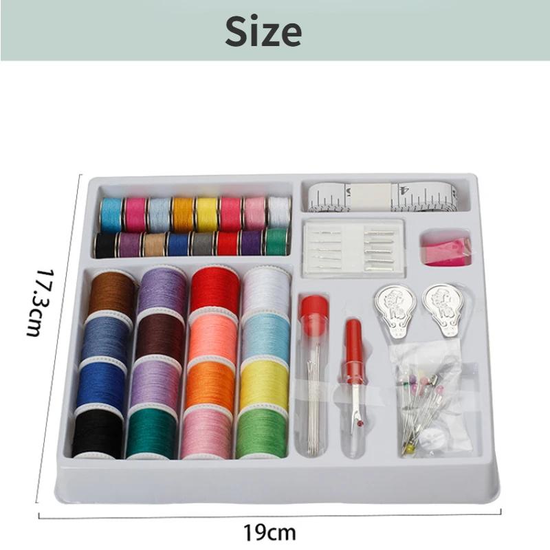 16 Colors Sewing Thread Kit with 16 Bobbins, Sewing Needles and Seam Ripper for Home Sewing