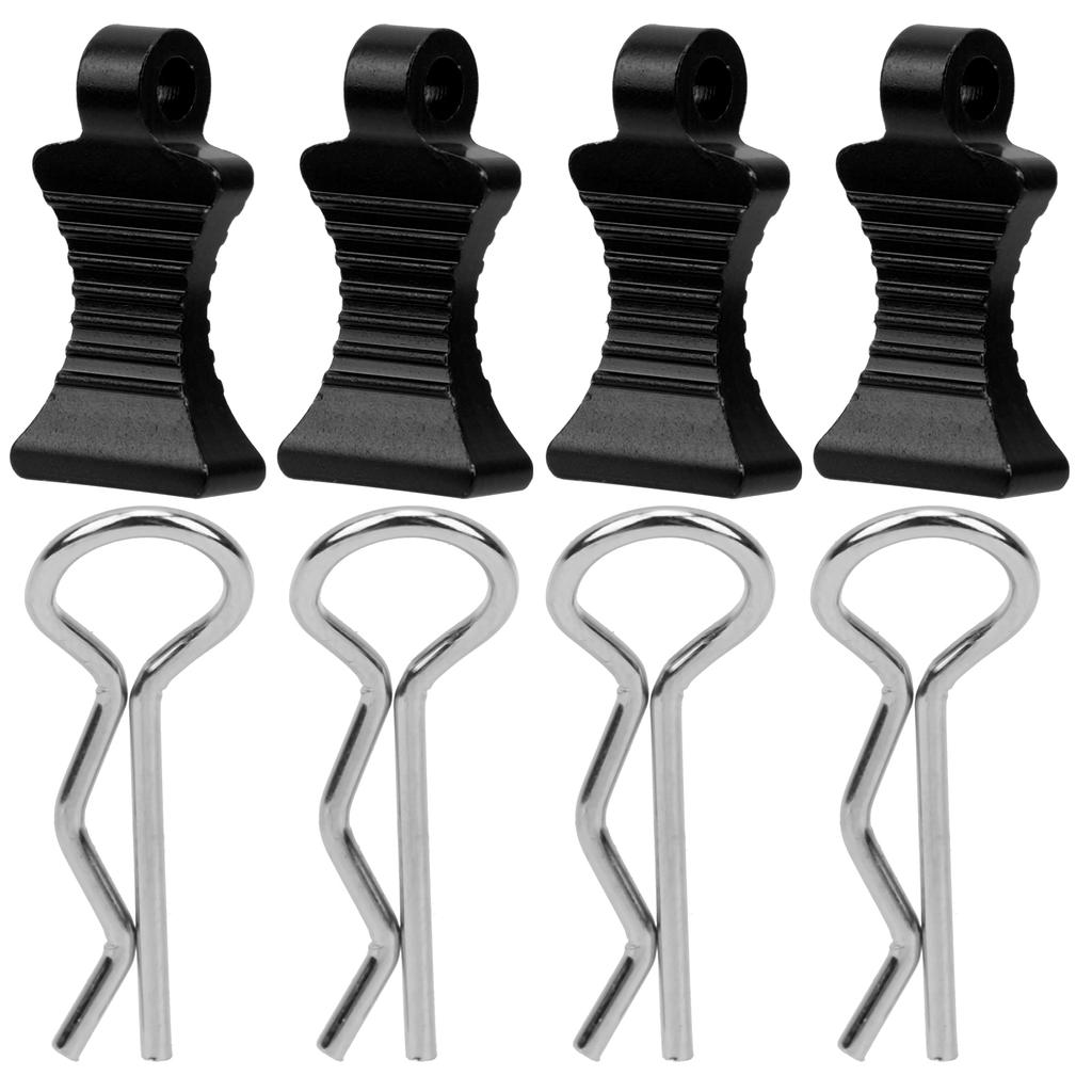 4pcs Aluminium Alloy RType Car Body Clips Pin with Fixing Bracket for 1Celsius10 RC Car(Blue )