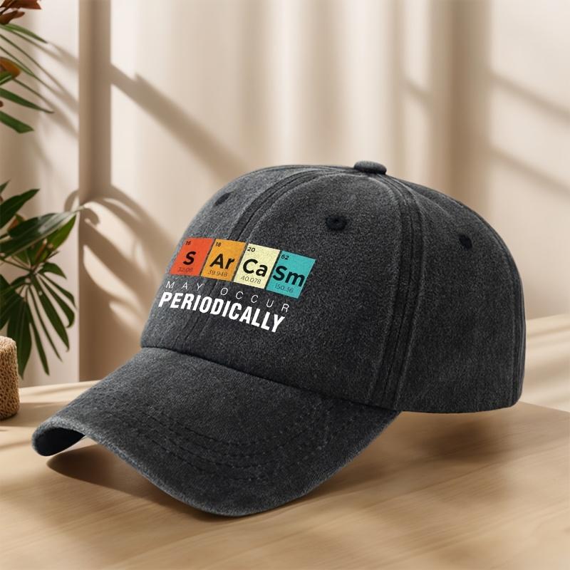 PERIODICALLY Personalized Slogan Printed Baseball Cap Classic Washed Old Retro Peaked Cap Soft Top Comfortable Adjustable Sun Visor