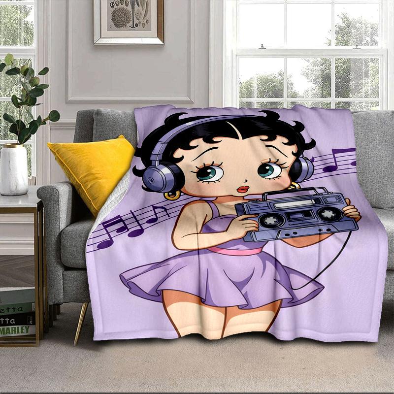 laday In Red Dress Blanket Flannel Blanket for bed, sofa, Camping, Hiking, Picnic Essentials, gift for family Fan gifts