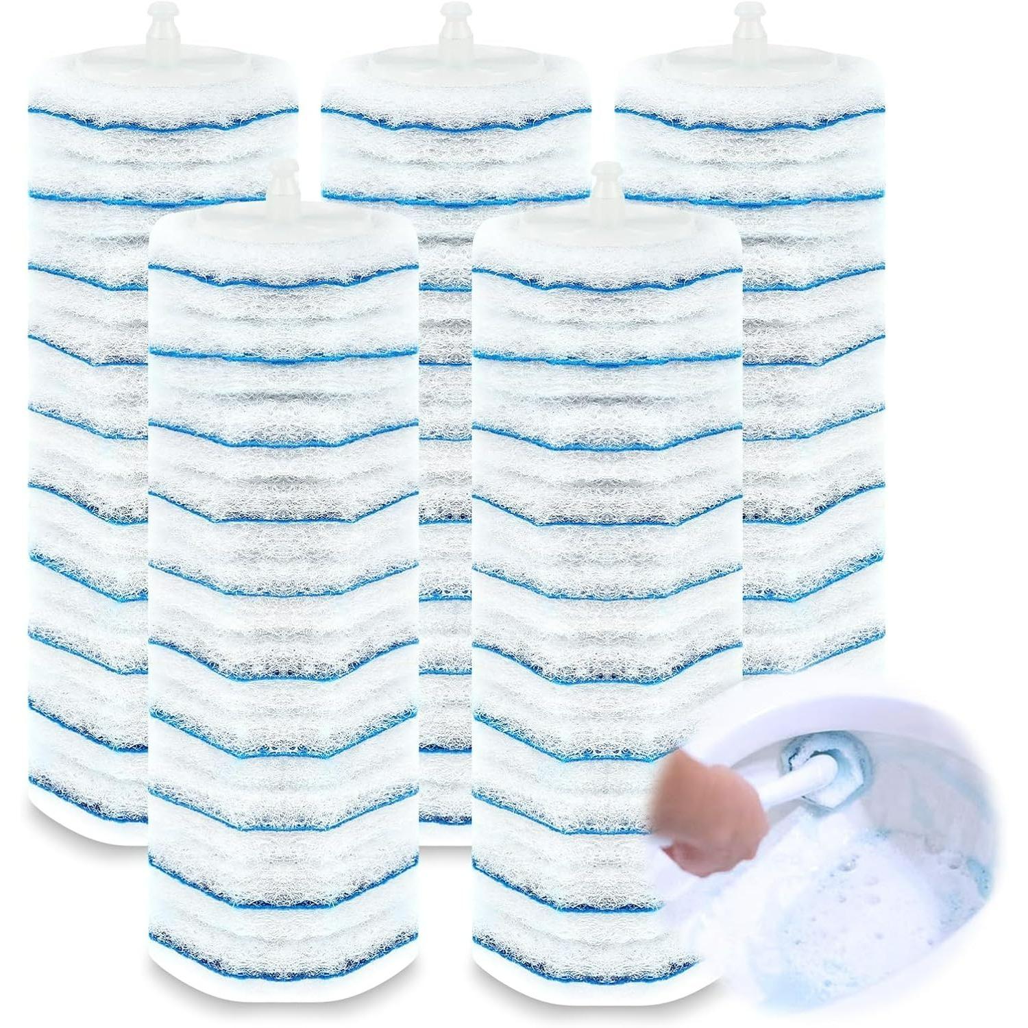 

50 Pack Toilet Brush Refill Pads, 3 Layer Toilet Wand Refills, Scrubber Wand Replacement Cleaner Pads for Sink Bathtub Wash Basin Mop Pool, White S