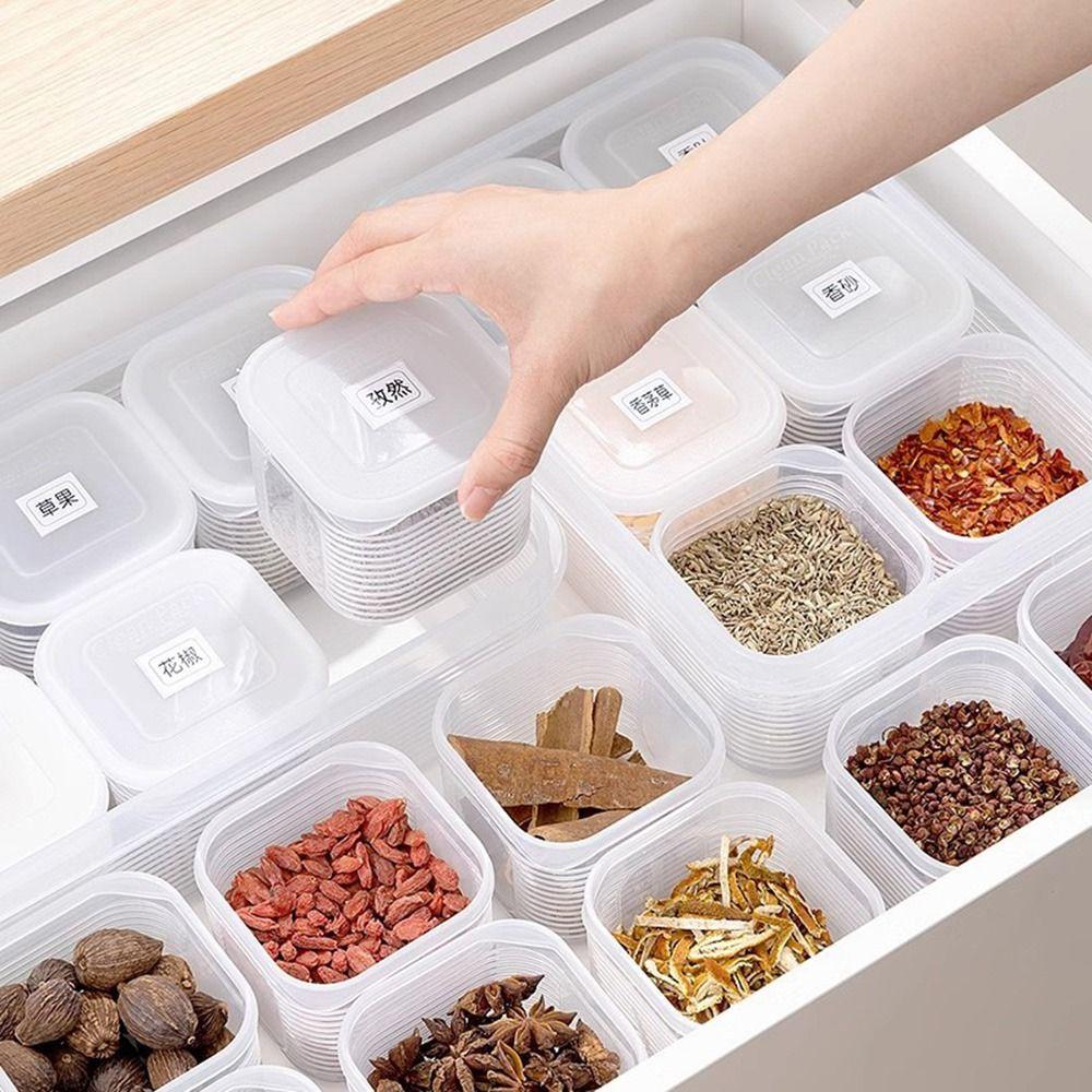 1/7pcs Plastic Refrigerator Storage Box with Lid Condiment Boxes Safe Trasparent Crisper