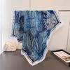 European And American Retro Fashion Satin Simulation Silk Printing Large Square Scarf Silk Scarf Shawl Headscarf Neck Protection Scarf Scarf