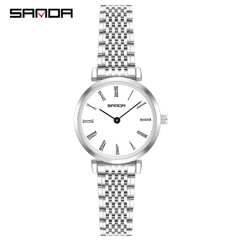 Sanda Summer Steel Band Couple Watches - Trendy Waterproof Wristwatches for Men and Women
