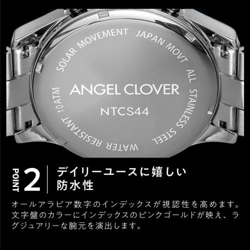 AngelClover Men's Watch, TIME CRAFT SOLAR NTCS44SBRE-RE, Solar Battery, 100m Water Resistance, Mineral Glass, Red Dial, Stainless Steel