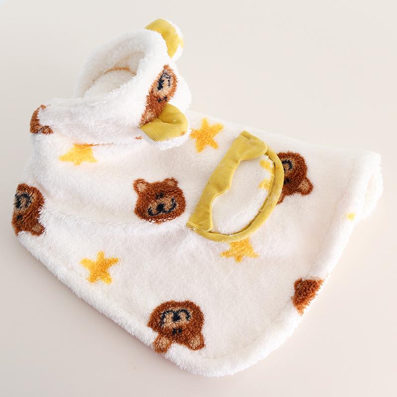 Winter Autumn Pet Hooded Blanket Cloak Indoor Fleece Dog Sleeping Cape Puppy Poncho Coat French Bull Outfit