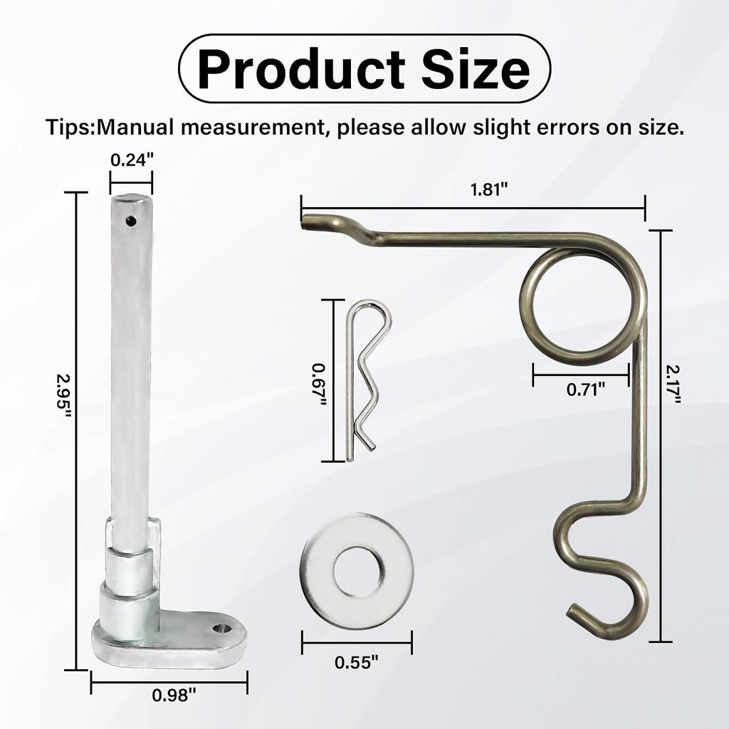 Fuel Door Hinge Pin with Gas Door Spring, for 2015-2024 F150 Loose Gas Cap Permanent Repair Fix (15-24 Spring+Hinge)