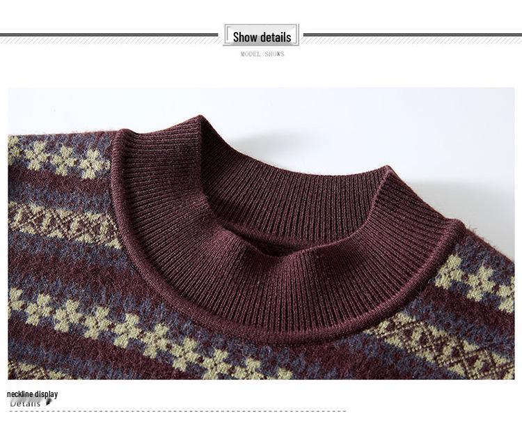 Mother's Winter Plus Velvet Sweater: Stylish, Fashionable, and Warm Base Layer for Middle-Aged and Elderly Women.