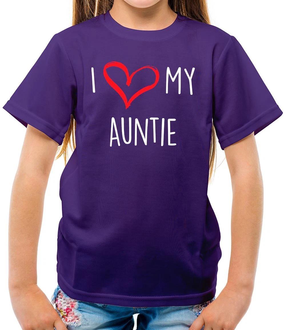 I Love My Auntie - Kids T-Shirt - Aunt Aunty Family Funny Cute Newborn 100