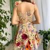 2025 Elegant 3D Floral Embroidered Hip-Hugging Dress