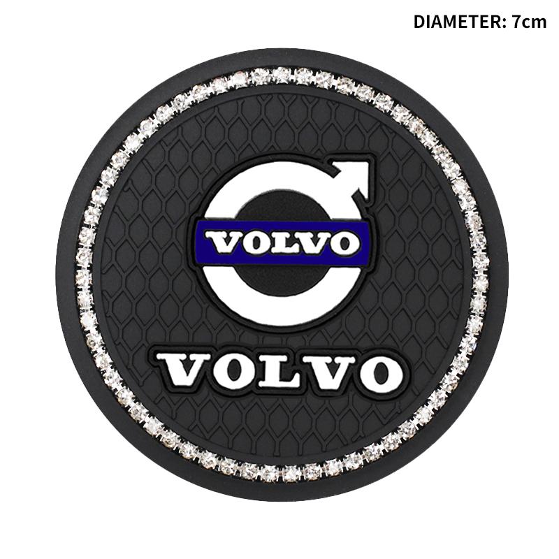 1/2pcs Non-slip Car Water Cup Pad Diamond Bottle Holder Coaster for Volvo XC60 S90 XC90 S60 XC40 V60 V90 S40 Volvo EX30 C40 C70