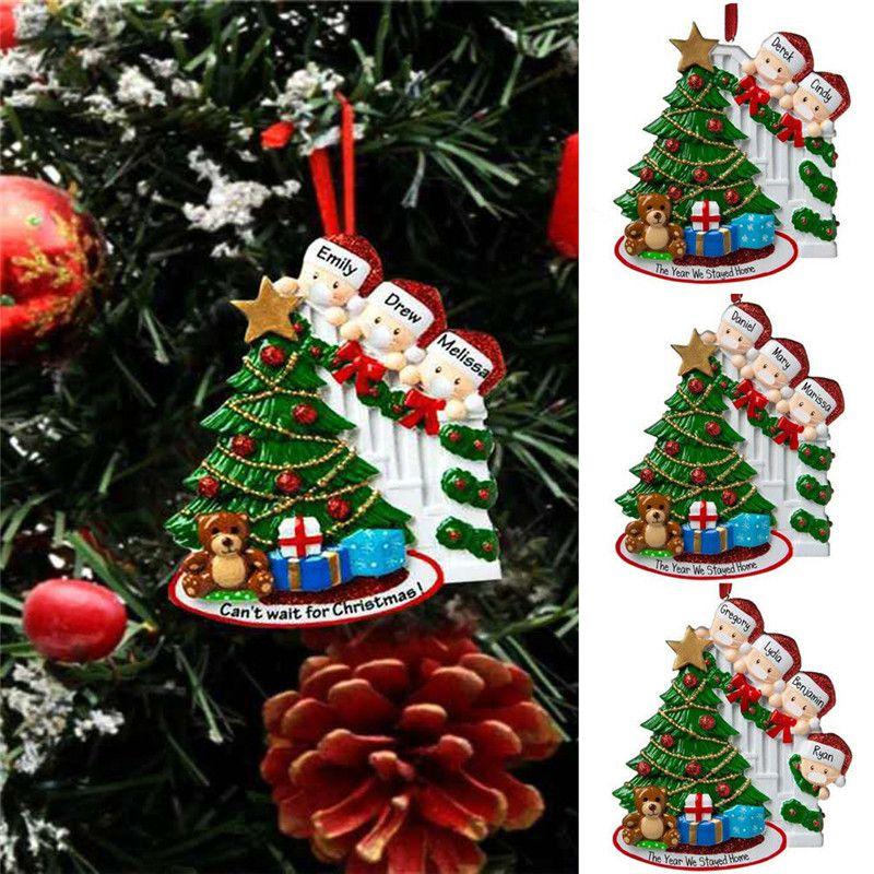 Beautiful Resin Christmas Tree Hanging Ornaments For Family Of 2-7 People