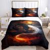 3PCs Koi Fish Yin Yang Design Cover Set, Breathable Fabric(1 Duvet Cover + 2 Pillowcases) (Without Quilt) yy250911185