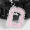 Bow Ruffle Lace Photocard Holder Keychain Id Card Holder Protective Sleeve Credit Card Holder Protector Pendant Keychain