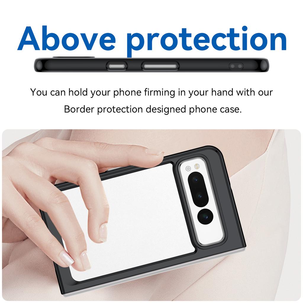 Pre Google Pixel Fold Priehľadný Zadný Kryt Proti Poškriabaniu TPU+Akrylový Kryt na Telefón