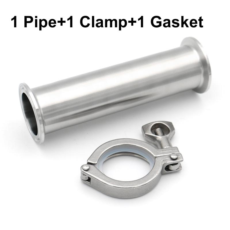 Length43/100/152/200/254/300mm Sanitary Stainless Steel 304 Pipe Fitting Spool Tube With Clamp OD19/25/38/45/51 Ferrule