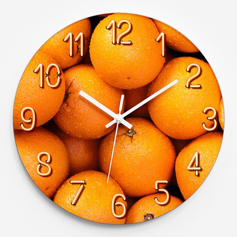 Children's Room Fashion Creative Clock Home Wall Clock Living Room Round Glass Clock Bedroom Silent Quartz Clock 30CM