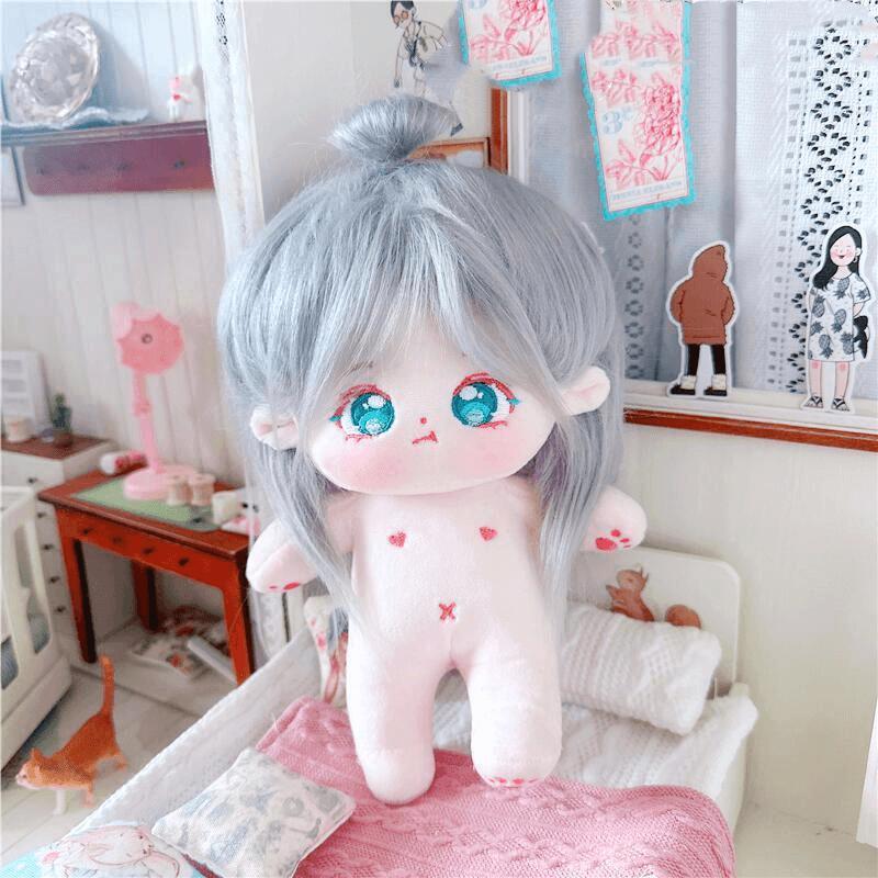 In Stock Ready to Ship 20 cm K-pop Plush Cotton Idol Dolls Naked Bare Doll With Plastic Bone PVC Skeleton Bracket
