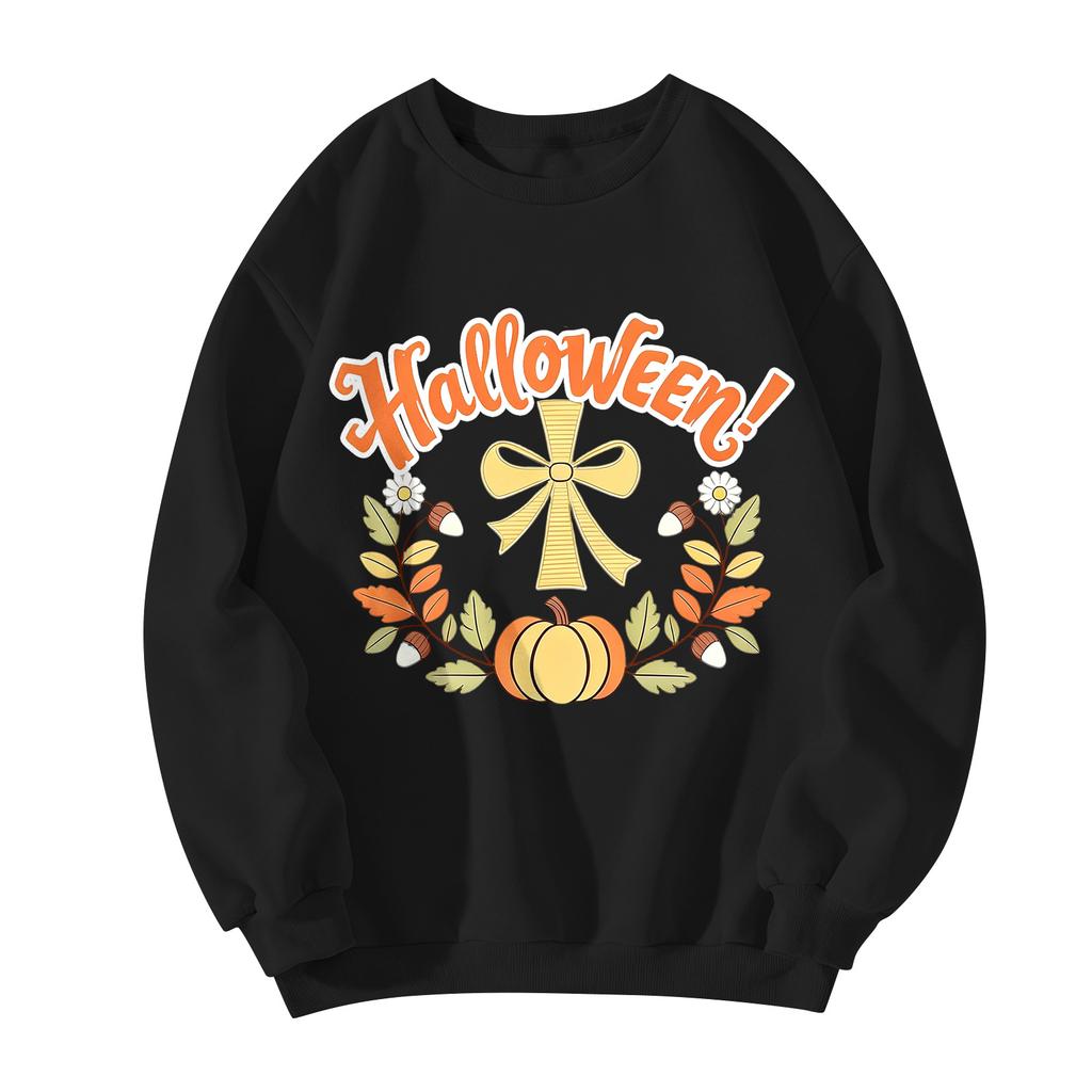 Women's Casual Long Sleeve Christmas Print Round Neck Top for Holiday Festive Wear