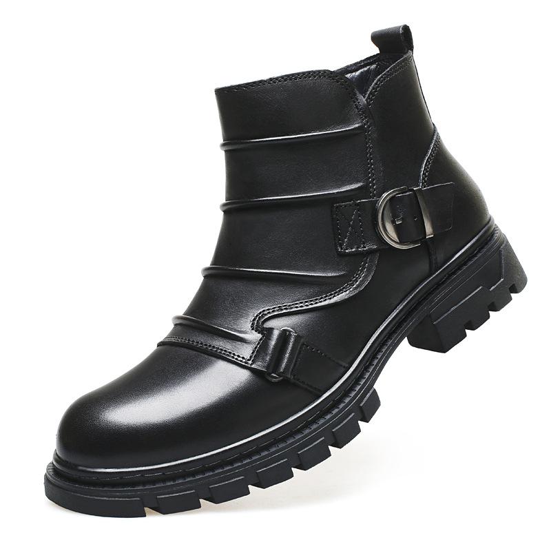 

Осенне-зимние мужские ботинки Мартин из натуральной кожи 47 из коровьей кожи первого слоя, повседневные кожаные ботинки, мужские, внешнеторговые, большого размера, на боковой молнии, челси б 47 чёрный