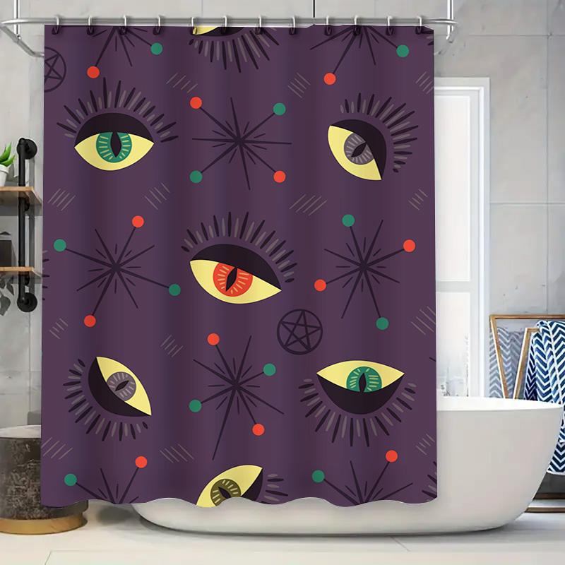 

Colorful Bow Tie Print Shower Curtain For Bathroom Decor Easy Install Fabric Shower Panels With Hook Rings Set W60H190(CM)-1 Pcs