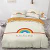 Rainbow Birds Star Duvet Cover Set Twin Full Size Cute Polyester Comforter Cover for Kids Boys Girls Bedding Set Quilt Cover